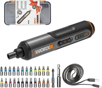 WORX WX240 4V Akkus Csavarhúzó Készlet, 1.5 Ah, 3 Sebességű Nyomaték, LED Világítás, 24 Bit, USB-C Töltés, Fekete-Narancs 1