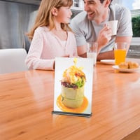 woshilaoDS A6 Akrylový stolový stojan 2 ks - Priehľadný obojstranný stojan na menu a fotografie pre kanceláriu, reštauráciu, kaviareň 5