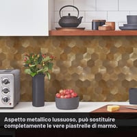 Autocolant metalic periat WoStick pentru perete de bucătărie, aderență extra puternică, grosime 4 mm, pachet de 10 plăci 6