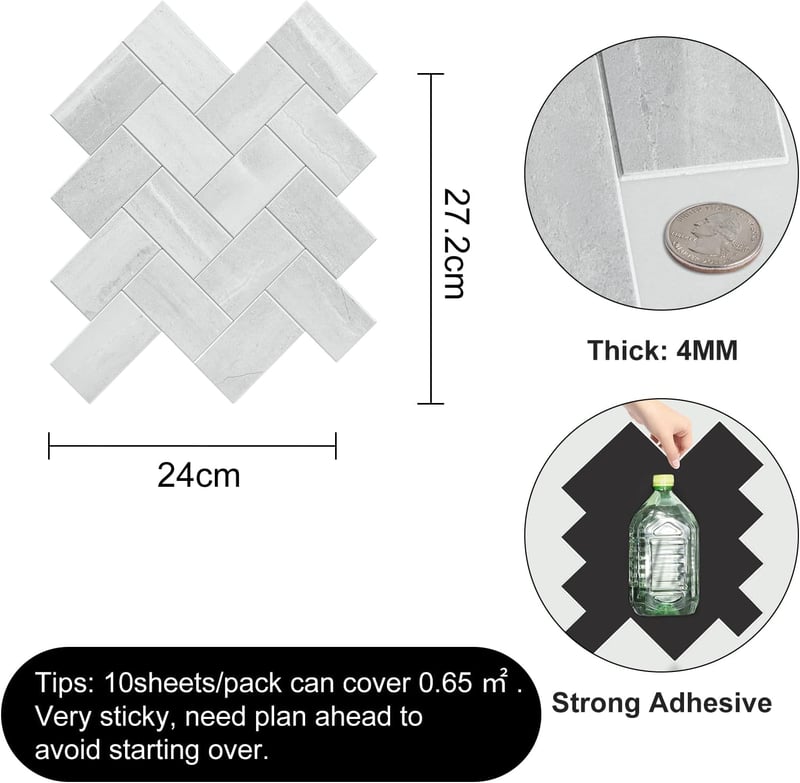 WoStick Fém Öntapadó Falburkolat 4mm, 10 lap/csomag