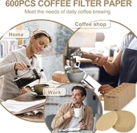 Wosyoodo 600 db kerek kávészűrő papír 64 mm natúr, kompatibilis kávéfőzőkkel 7