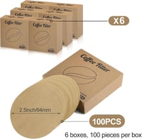 Wosyoodo 600 db kerek kávészűrő papír 64 mm natúr, kompatibilis kávéfőzőkkel 2