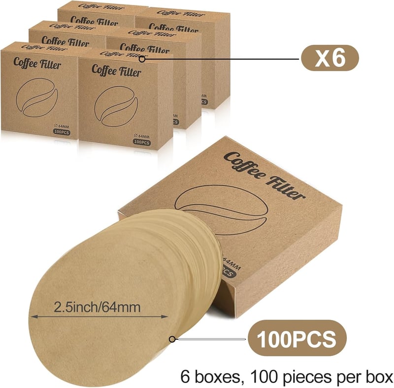 Wosyoodo 600 db kerek kávészűrő papír 64 mm natúr, kompatibilis kávéfőzőkkel