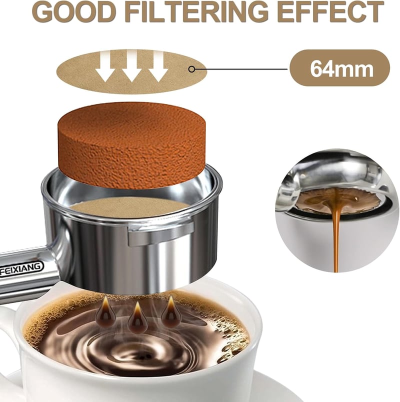 Wosyoodo 600 db kerek kávészűrő papír 64 mm natúr, kompatibilis kávéfőzőkkel
