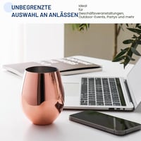 Set 4 Pahare de Vin WOTOR, Culoare Aur Roz, 530 ml, Pahare din Cupru pentru Exterior, Călătorii, Camping, Cadou 5