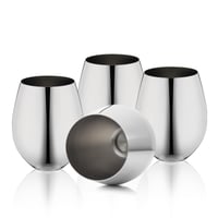 Set 4 Pahare de Vin din Oțel Inoxidabil WOTOR fără Picior - 532 ml, Pahare Metaliceจะ Indestructibile pentru Exterior, Călătorii, Camping, Argintiu 1