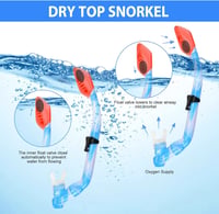 Set de snorkeling pentru copii WOVOKA pentru vârste între 4 și 13 ani, mască de scufundări pentru băieți și fete, ochelari de scufundări HD anti-scurgere și anti-aburire cu tub de respirat uscat 4