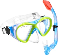 Set de snorkeling pentru copii WOVOKA pentru vârste între 4 și 13 ani, mască de scufundări pentru băieți și fete, ochelari de scufundări HD anti-scurgere și anti-aburire cu tub de respirat uscat 1