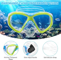 Set de snorkeling pentru copii WOVOKA pentru vârste între 4 și 13 ani, mască de scufundări pentru băieți și fete, ochelari de scufundări HD anti-scurgere și anti-aburire cu tub de respirat uscat 3