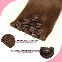 WOWANGEL Clip-In Valódi Hajhosszabbítás 35cm Hamvas Barna 7 Részes Remy Haj 3