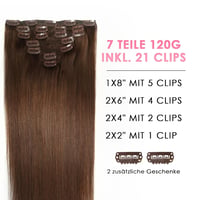 WOWANGEL Clip-In Valódi Hajhosszabbítás 35cm Hamvas Barna 7 Részes Remy Haj 2