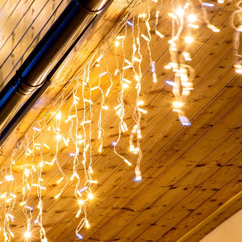 WOWDSGN 25m 1100 LED jégcsap fényfüzér kültéri, időzítővel, 8 üzemmód, IP44 vízálló