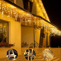 WOWDSGN LED Jégcsap Fényfüzér Kültéri 20m 880 LED Időzítő 8 Mód IP44 Vízálló Meleg Fehér Karácsonyi Díszítés Terasz Erkély 6