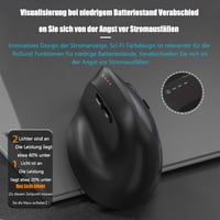 Ergonomická vertikálna myš Wowssyo, 3 režimy pripojenia: Bluetooth 5.2, 2,4 G, káblová, nabíjateľná, 1200 – 9600 DPI, 6 tlačidiel, pre PC a Mac, červená 4