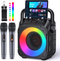 Wowstar Karaoke készlet 2 mikrofonnal, hordozható Bluetooth hangszóró színes fényekkel, TF/USB FM AUX, TWS felnőtteknek és gyerekeknek 1