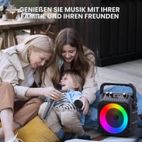 Wowstar Karaoke készlet 2 mikrofonnal, hordozható Bluetooth hangszóró színes fényekkel, TF/USB FM AUX, TWS felnőtteknek és gyerekeknek 8
