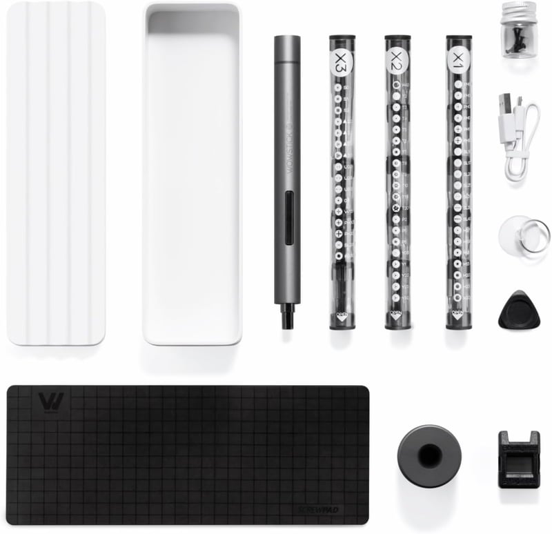 Wowstick 1F+ Lítium Elektromos Csavarhúzó LED Világítással és Mágneses Alátéttel, 56 Bit