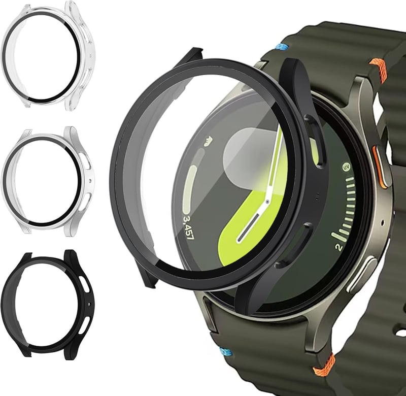 Wowstrap Samsung Galaxy Watch 7 44mm képernyővédő fólia 3db csomag - Galaxy Watch 7 44mm, 02-Clear/Silver/Black