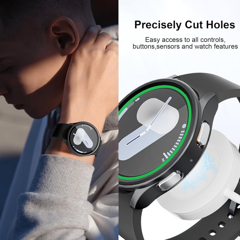 Wowstrap Samsung Galaxy Watch 7 44mm képernyővédő fólia 3db csomag - Galaxy Watch 7 44mm, 02-Clear/Silver/Black