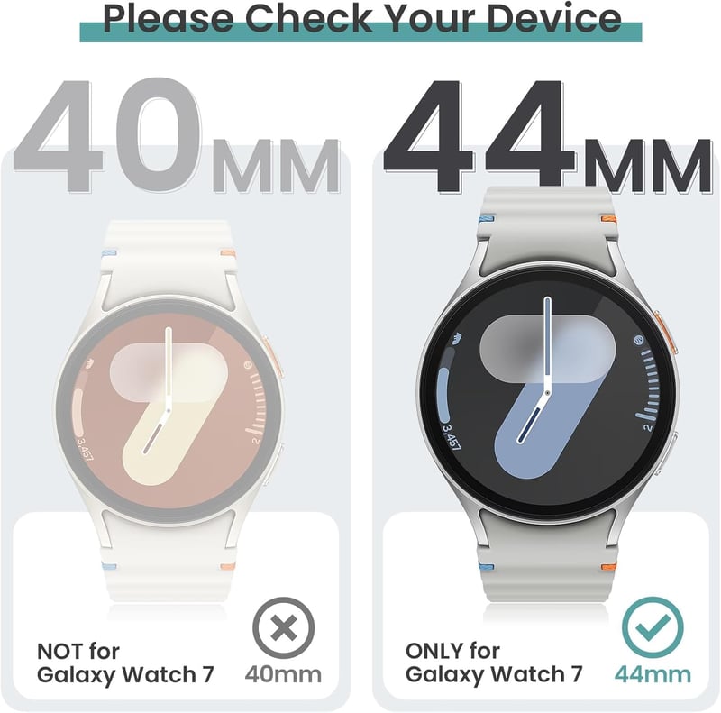 Wowstrap Samsung Galaxy Watch 7 44mm képernyővédő fólia 3db csomag - Galaxy Watch 7 44mm, 02-Clear/Silver/Black