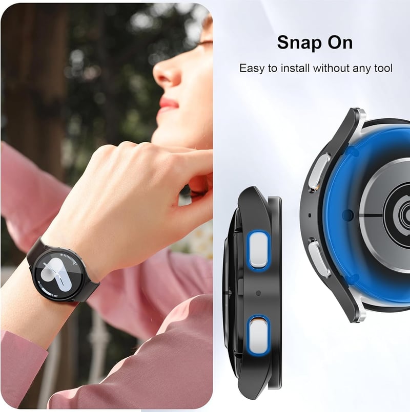 Wowstrap Samsung Galaxy Watch 7 44mm képernyővédő fólia 3db csomag - Galaxy Watch 7 44mm, 02-Clear/Silver/Black
