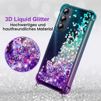 Kryt na Samsung Galaxy A56 WQRTYJK s remienkom na zápästie, modro-fialové ochranné puzdro so stojanom 5