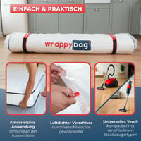 Sac de vidat Wrappybag pentru saltele 160 x 200 cm, husă etanșă pentru mutare și depozitare, compatibil cu orice aspirator 3