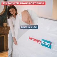 Wrappybag Vízálló Matracvédő Huzat - Költöztetéshez és Tároláshoz - Szakadásálló Műanyag Védőzsák Cipzárral - 5 Méretben (70 x 140 cm) 5