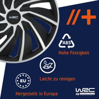 WRC 007599 Dvojfarebné puklice na disky Turbo – 4 ks, 16 palcové, sivá a čierna 3