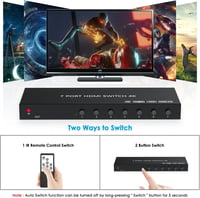 Wrugste HDMI Switch 7 Be 1 Ki Elosztó Távirányítóval, 4K 60Hz HDR Támogatás PS4/5 Xbox Fire Stick Roku Konzolokhoz 2