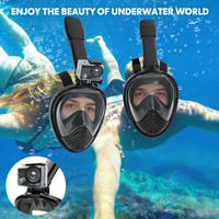 Mască de scufundări integrală cu snorkel, câmp vizual de 180°, anti-aburire, anti-scurgere, compatibilă cu camere sport, pentru adulți și copii 5