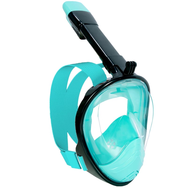 Mască de scufundări integrală cu snorkel, câmp vizual de 180°, anti-aburire, anti-scurgere, compatibilă cu camere sport, pentru adulți și copii