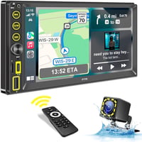 WSRADIOKITS 2 Din Autórádió Apple CarPlay Android 7" HD Kijelző Bluetooth USB-C 1