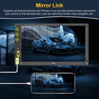WSRADIOKITS 2 Din Autórádió Apple CarPlay Android 7" HD Kijelző Bluetooth USB-C 5