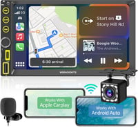 WSRADIOKITS Vezeték nélküli CarPlay Android autórádió 7" érintőképernyő, kamera, GPS, gyorstöltés 1