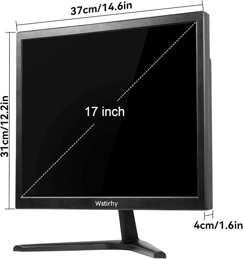 Wstirhy 17 Inch LED Monitor HDMI VGA 1280x1024 Beépített Hangszóróval - black