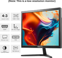 Wstirhy 17 Inch LED Monitor HDMI VGA 1280x1024 Beépített Hangszóróval - black 2