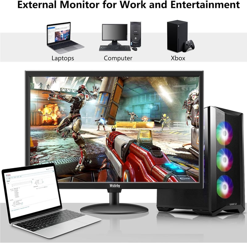 Wstirhy 19" LED Monitor HDMI VGA USB 1366x768 Beépített Hangszóróval