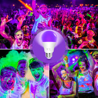 WTL UV LED izzó E27 9W fekete lámpa 4db szett 5