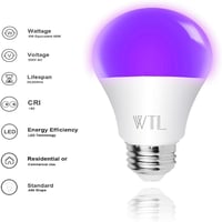 WTL UV LED izzó E27 9W fekete lámpa 4db szett 2