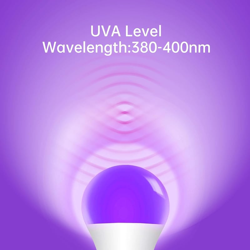 WTL UV LED izzó E27 9W fekete lámpa 4db szett