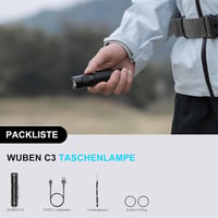 WUBEN C3 Tölthető LED Zseblámpa 1200 Lumen, IP68 Vízálló, 6 Üzemmód, USB Újratölthető Lámpa Túrázáshoz, Kempinghez, Vészhelyzetekre 7