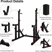 WUDLEP Állítható Squat Rack 35-59 cm, Multifunkcionális Erőkeret Otthoni Edzéshez 4