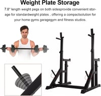 WUDLEP Állítható Squat Rack 35-59 cm, Multifunkcionális Erőkeret Otthoni Edzéshez 5