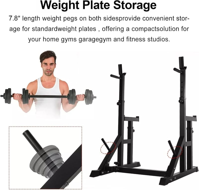 WUDLEP Állítható Squat Rack 35-59 cm, Multifunkcionális Erőkeret Otthoni Edzéshez