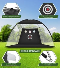 WUDLEP Golf Edzőhálózat 10x7ft Tri-Turf Szőnyeggel, Ütéspálya Szett Labdákkal és Tárcsákkal 3