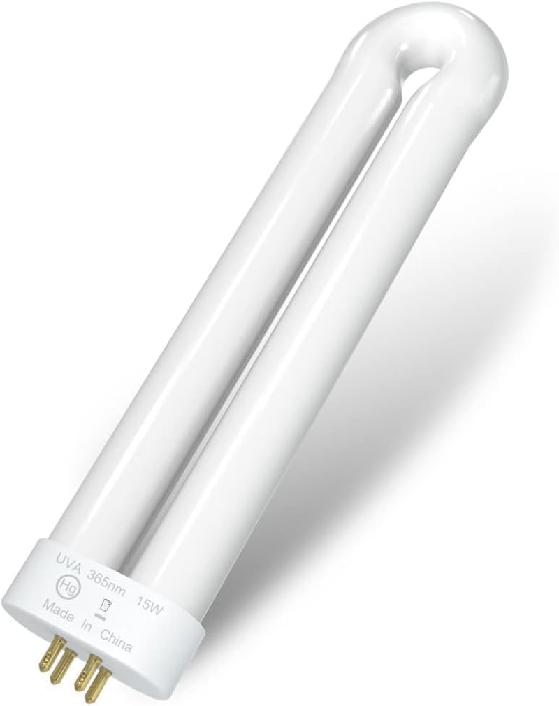WUEAOA 15W UV csere izzó rovarcsapda 4-tüskés foglalat U alakú fehér