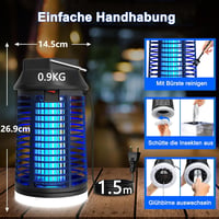 WUEAOA 15W UV elektromos rovarcsapda lámpa 4200V vízálló szúnyog- és legyirtó 5