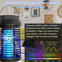WUEAOA 15W UV elektromos rovarcsapda lámpa 4200V vízálló szúnyog- és legyirtó 3