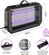 WUEAOA 2x5W UV LED elektromos rovarcsapda 4200V fali lámpa szúnyog- és légyfogó IPX4 5